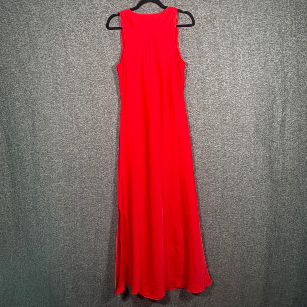 ROMY The Brand Alexis Dress Red V-Neck Ruched Bust Sleeveless Maxi Womens Medium - Picture 7 of 13